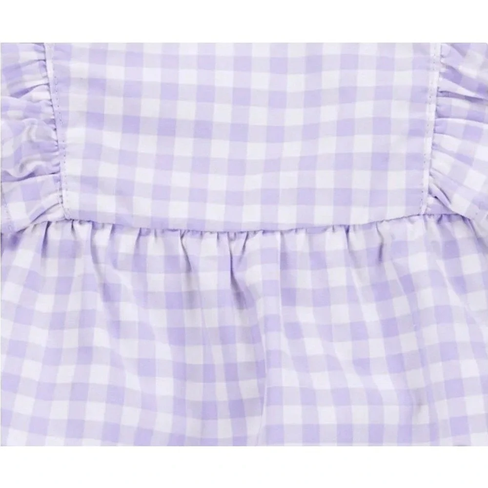 Carters 3pc Clothing Set Toddler Girls 3T Purple White Gingham Floral New